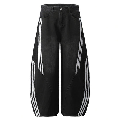 YAVIORA Striped Curved Jeans