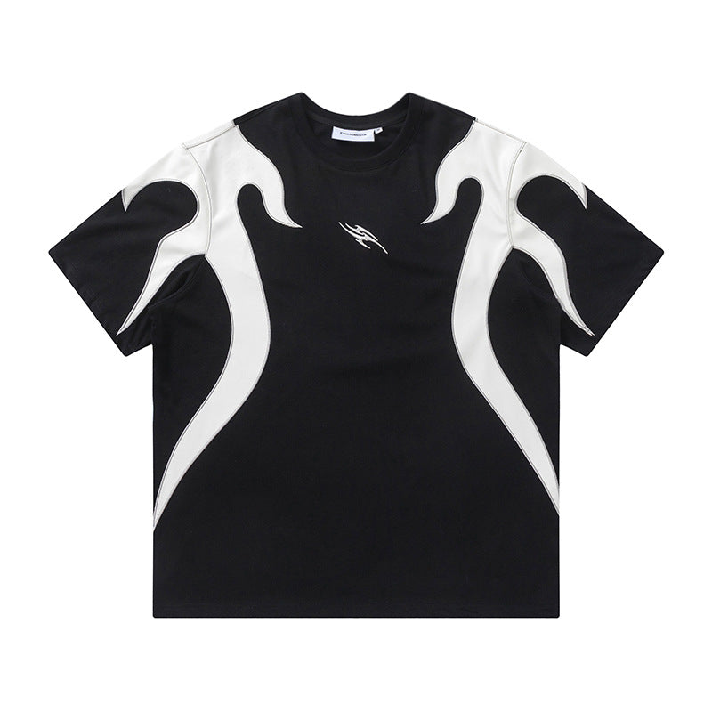 YAVIORA Flammenbesticktes T-Shirt