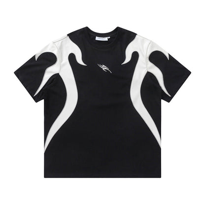 YAVIORA Flammenbesticktes T-Shirt