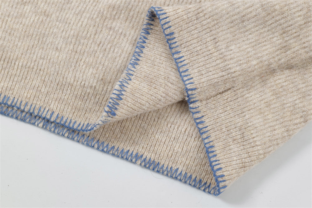 YAVIORA Contrast Stitch Sweater