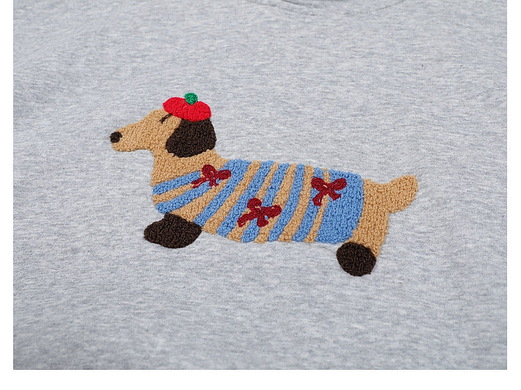 YAVIORA Dackel bestickter Kapuzenpullover