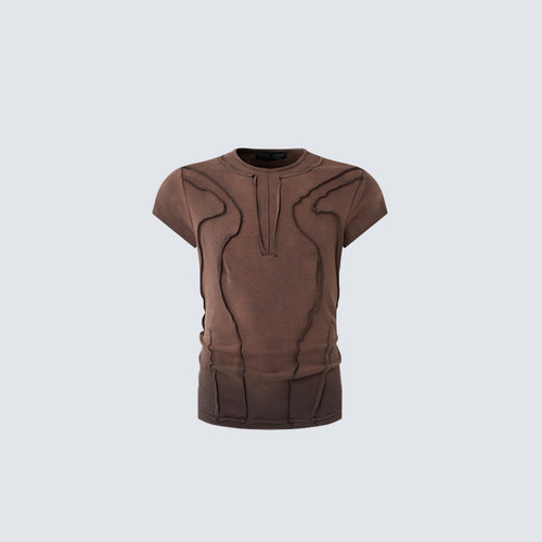 YAVIORA "Rebel" Raw-Edge Slim-Fit T-Shirt