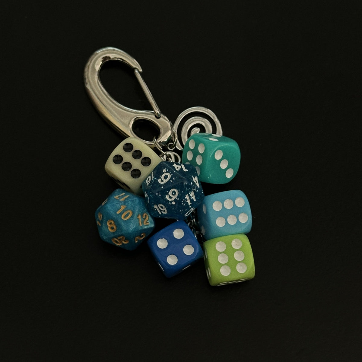 DND Dice Keychain D20 D6 Bag Charm