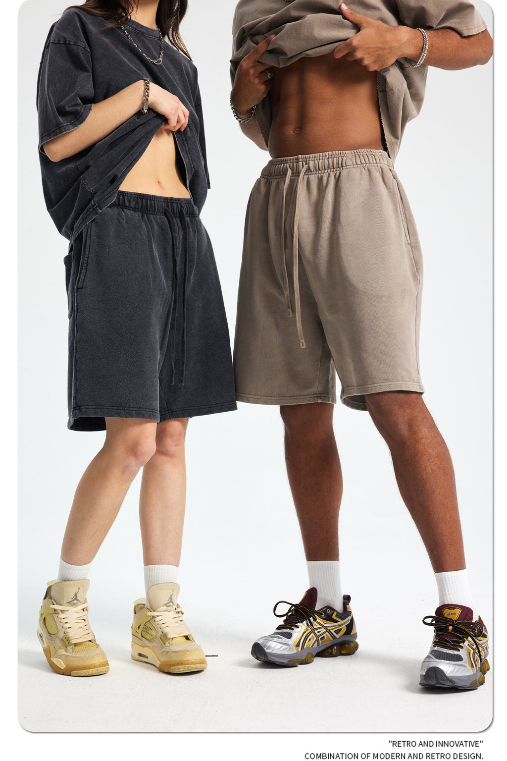 Yaviora Retro Terry Cotton Sports Shorts for Men