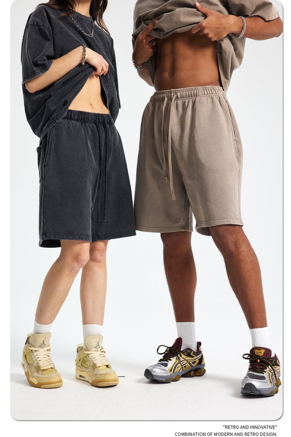 Yaviora Retro Terry Cotton Sports Shorts for Men