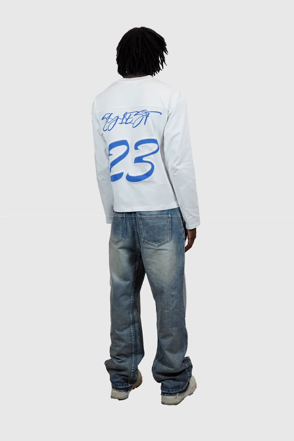 Y2K Hip-Hop Style Crewneck T-Shirt with Puff-Print Number 23