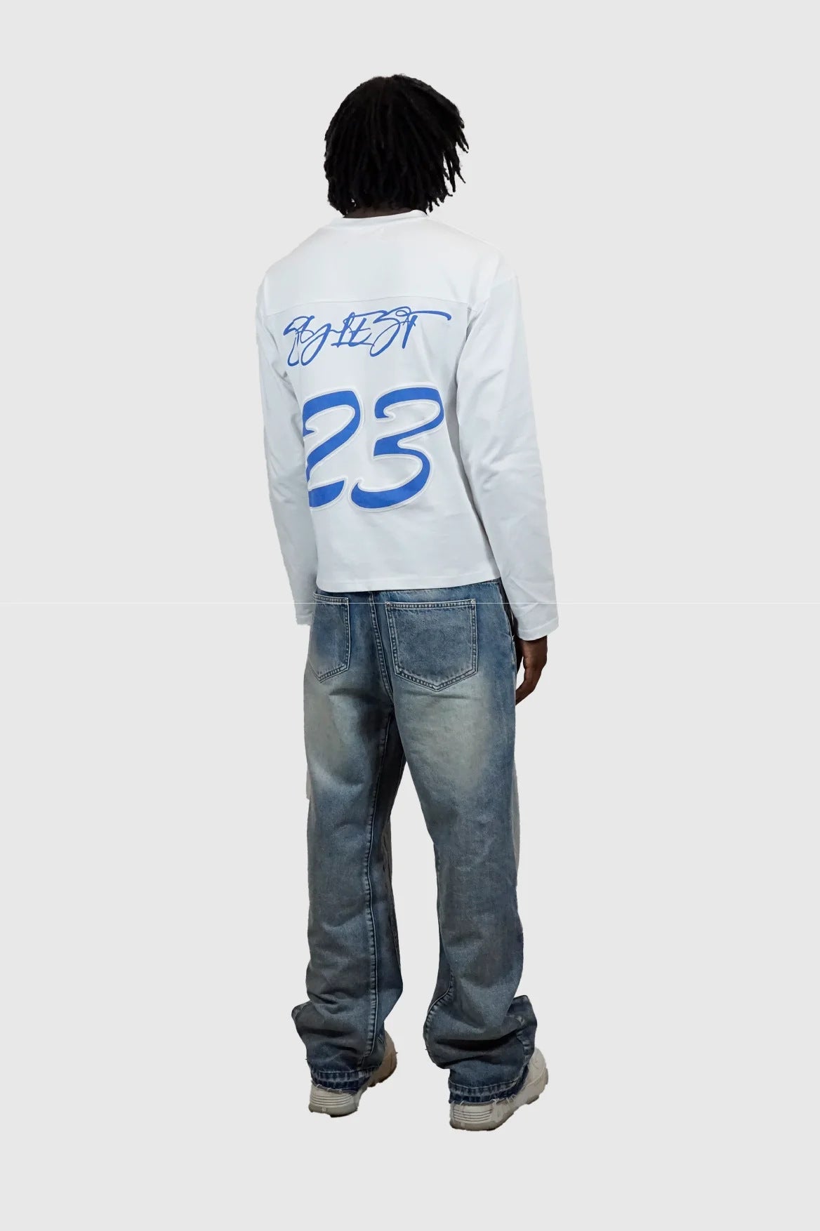 Y2K Hip-Hop Style Crewneck T-Shirt with Puff-Print Number 23