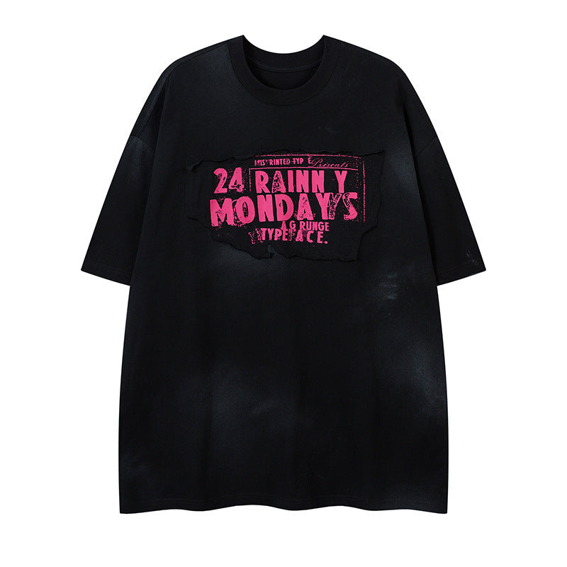 YAVIORA T-Shirt mit starker Waschung und Schriftzug