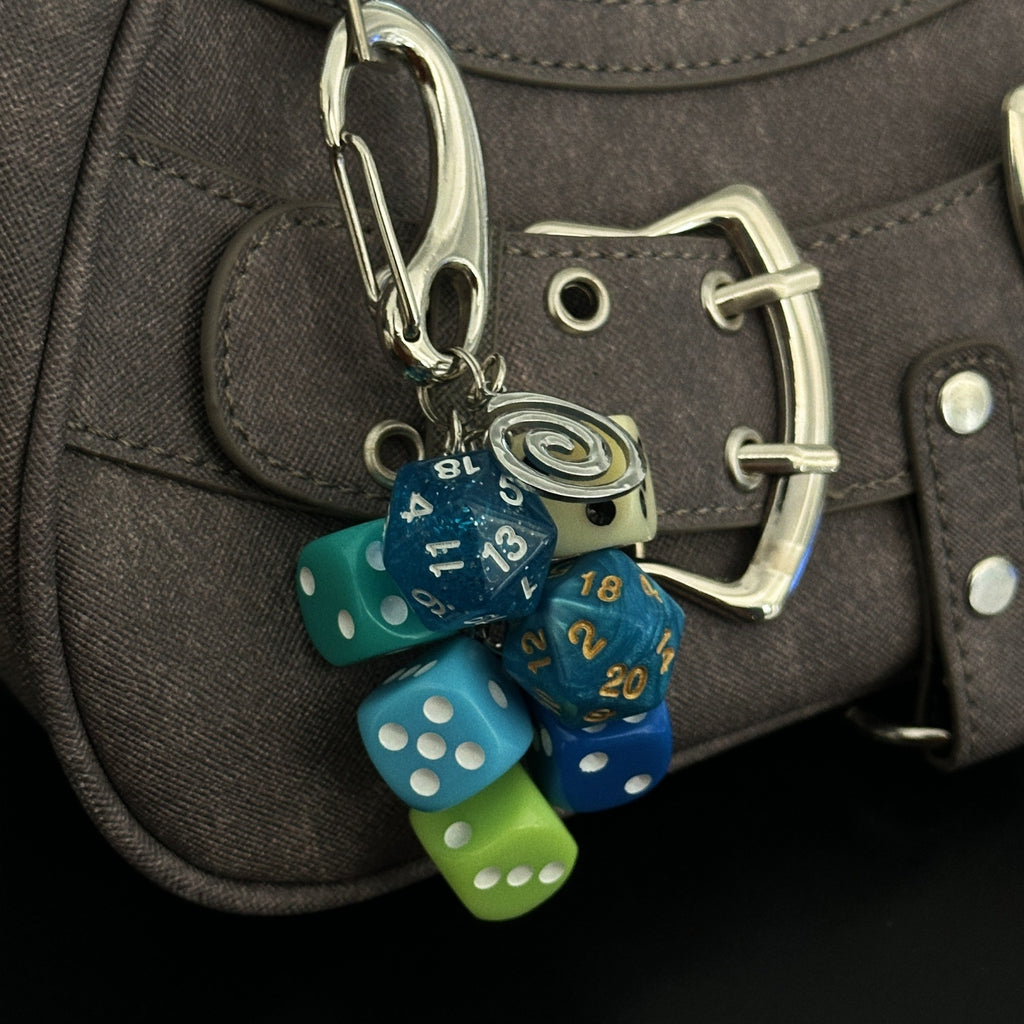 DND Dice Keychain D20 D6 Bag Charm
