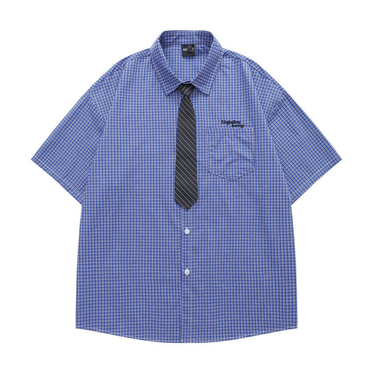 YAVIORA Plaid Embroidered Shirt