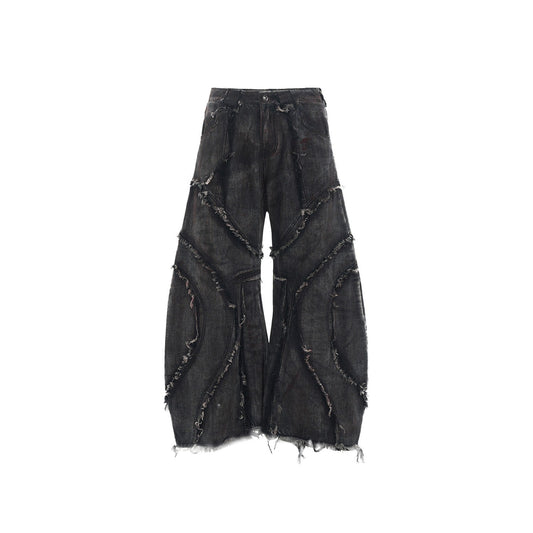 YAVIORA Frayed Curved Jeans