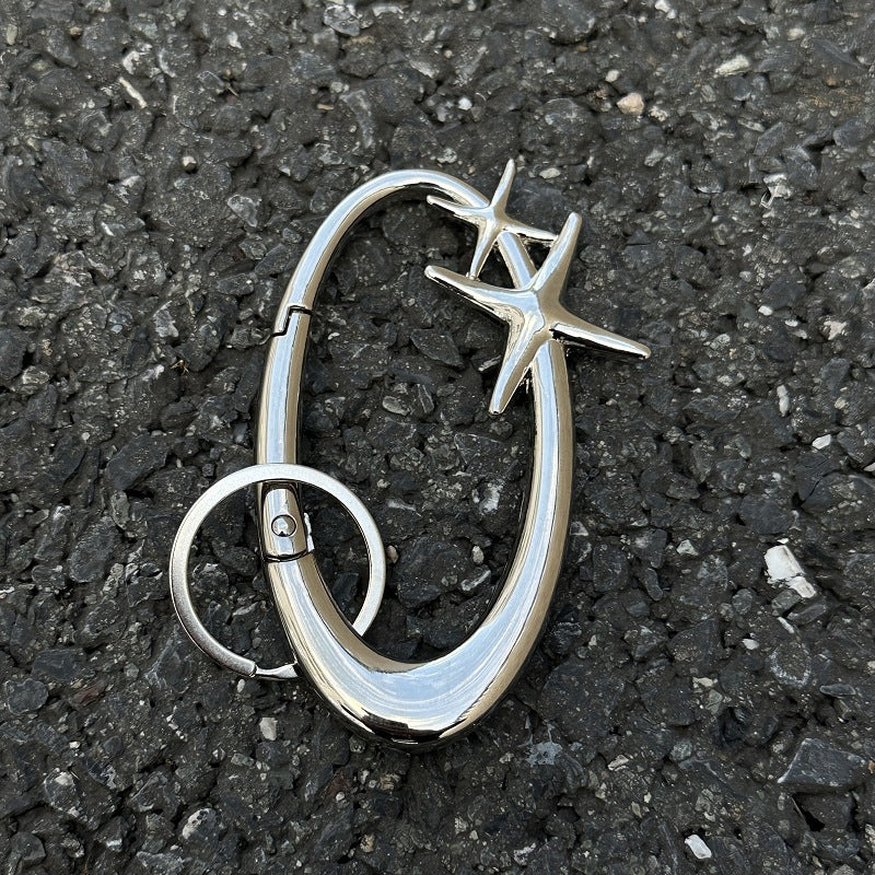 yaviora Star Oval Metal Keychain Pendant