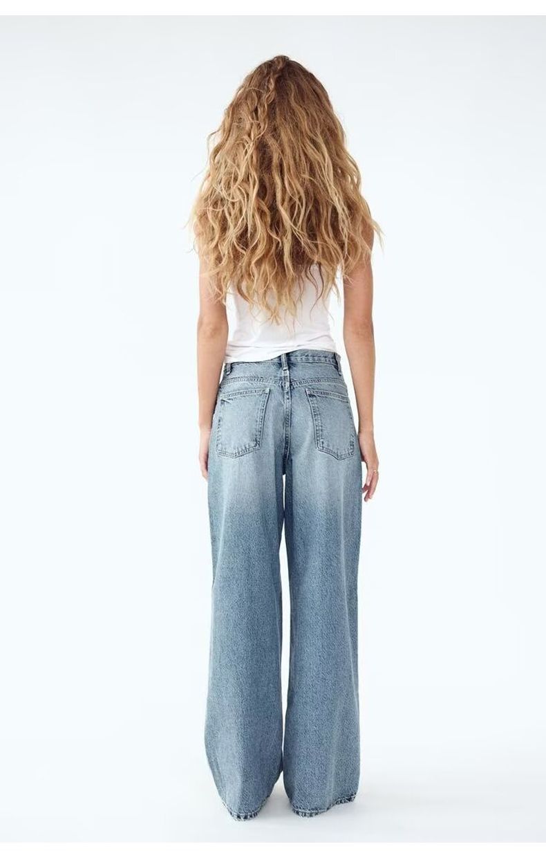 Y2K Casual Fashion Washed Jeans with Irregular Design