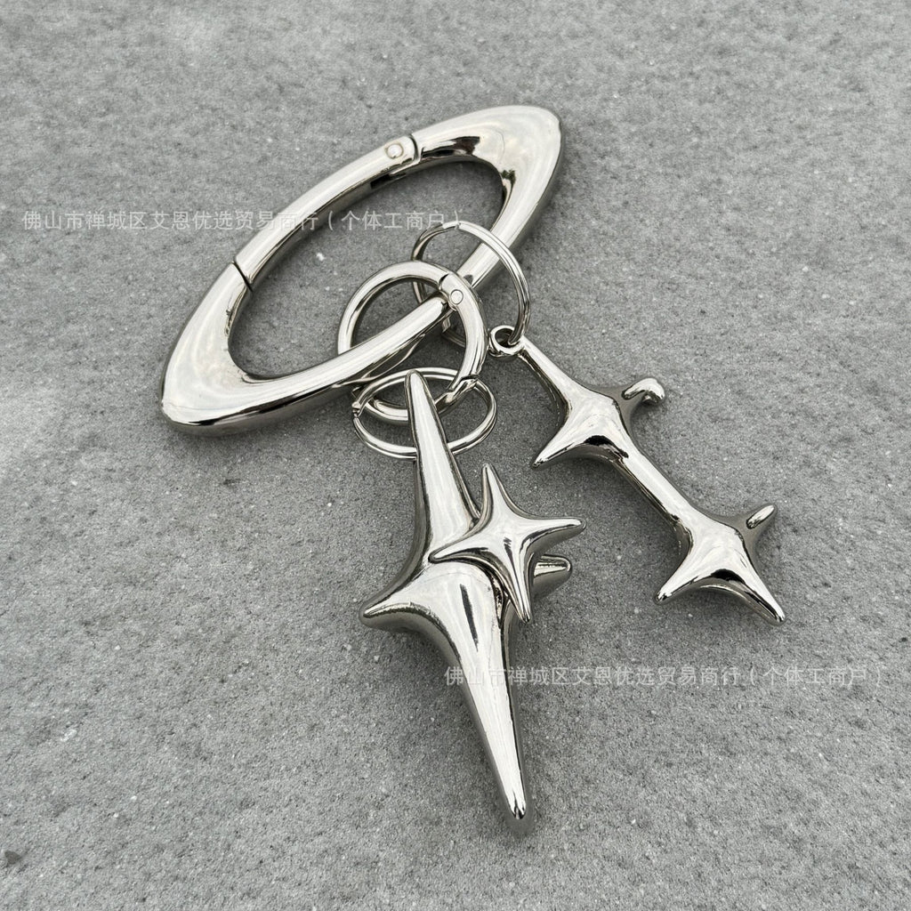 Star Lighter Keychain – Cool Silver 4-Point Star Design