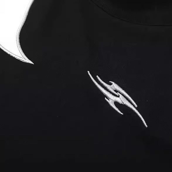 YAVIORA Flammenbesticktes T-Shirt
