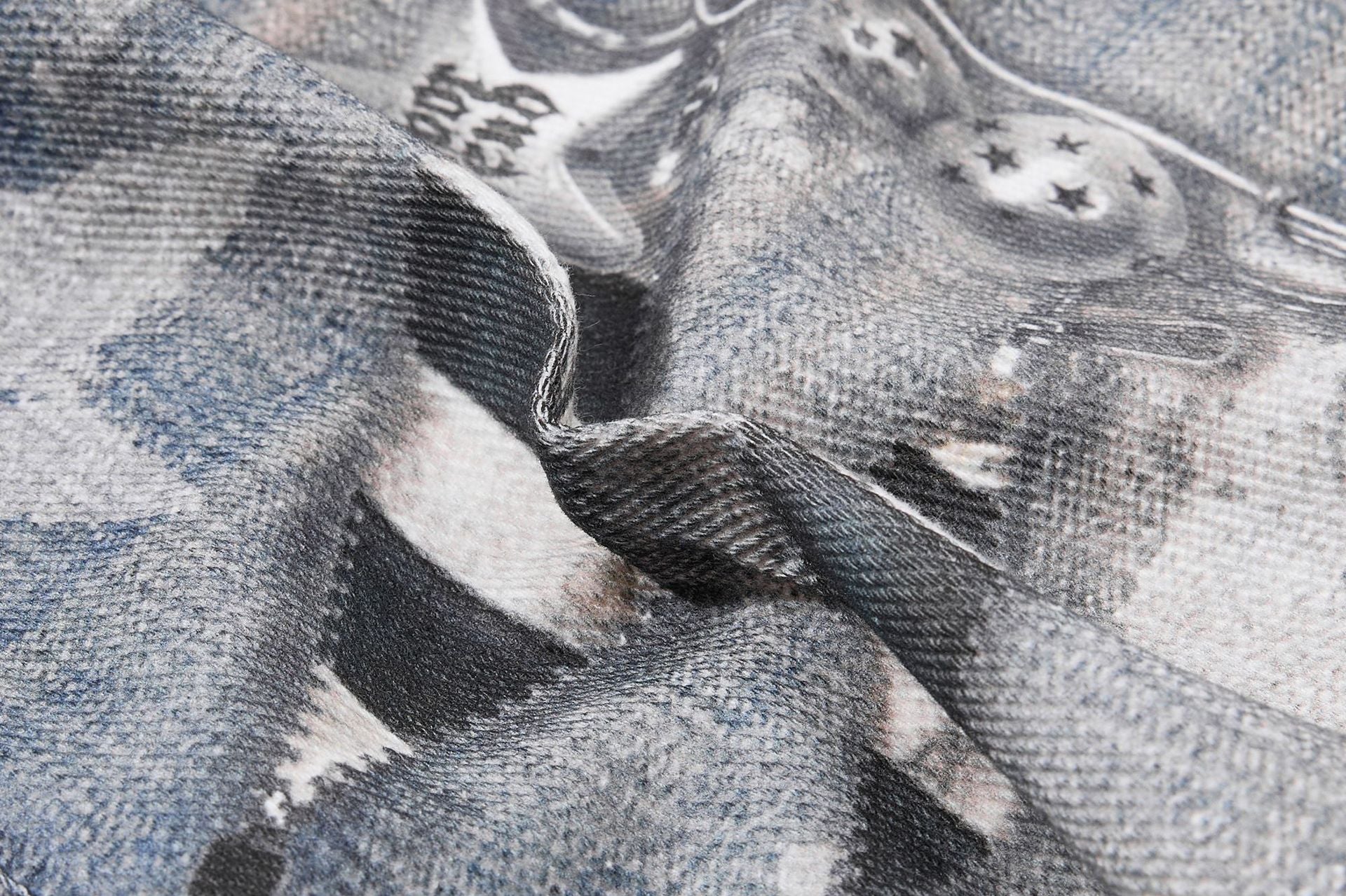 YAVIORA Star Print Fake Two-Piece Jeans