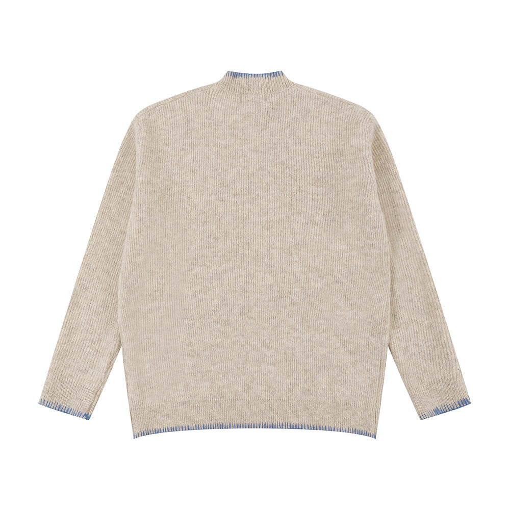 YAVIORA Contrast Stitch Sweater