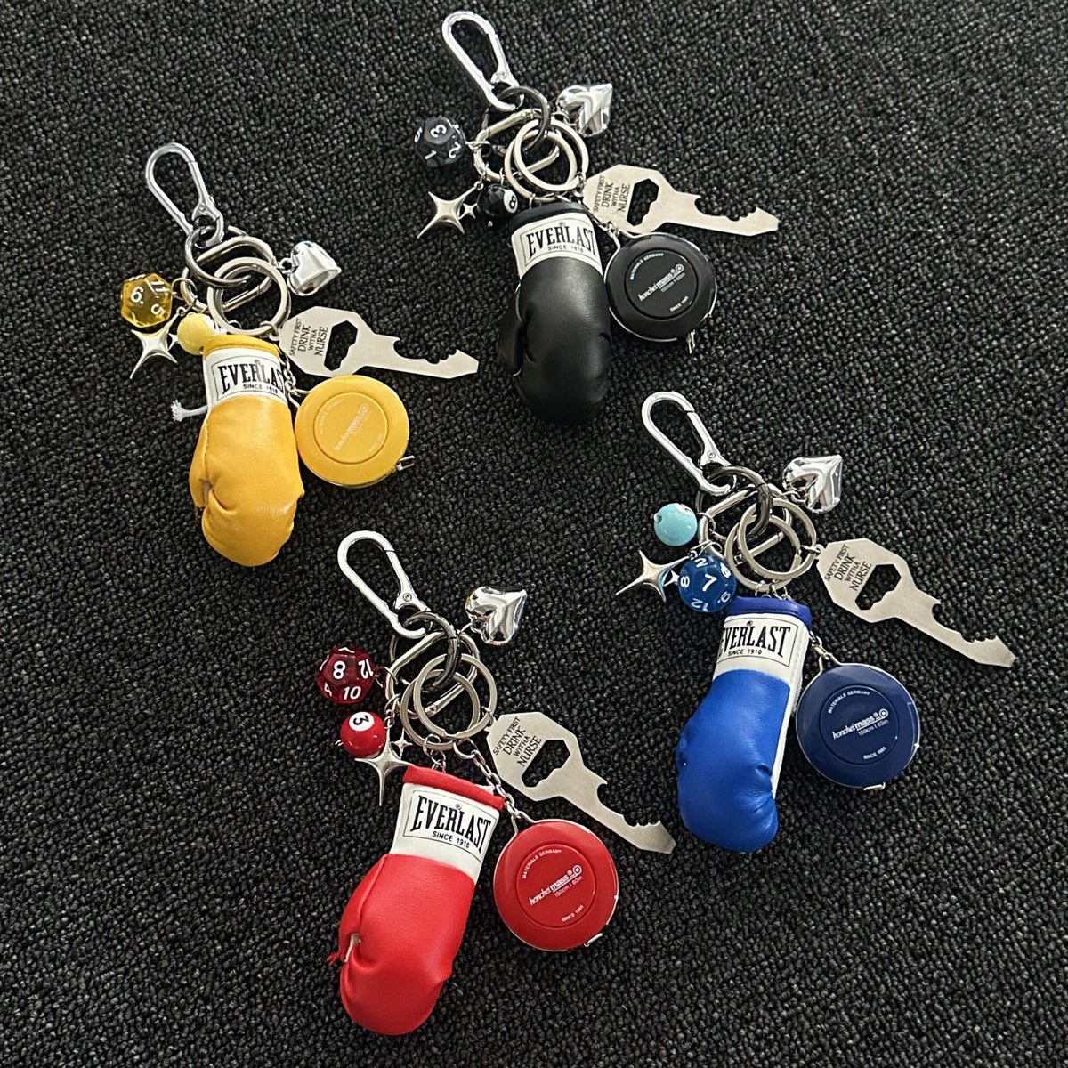Yaviora Boxing Glove-Style Measuring Tape Multi-Element Keychain