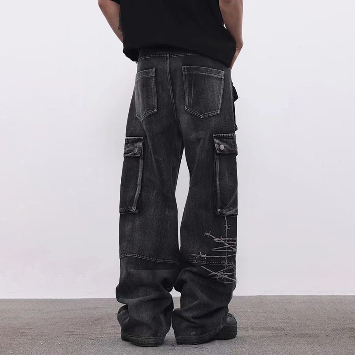 YAVIORA Multi-Pocket Workwear Denim Jeans