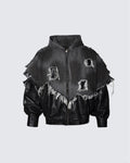 YAVIORA Distressed Denim Hoodie