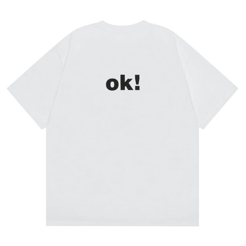 Yaviora Campus Letter OK Print Short-Sleeve T-Shirt
