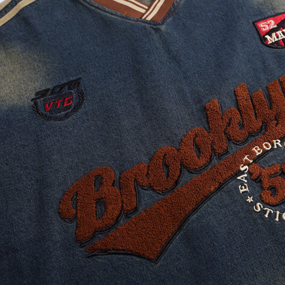 Sweat à capuche en jean brodé YAVIORA