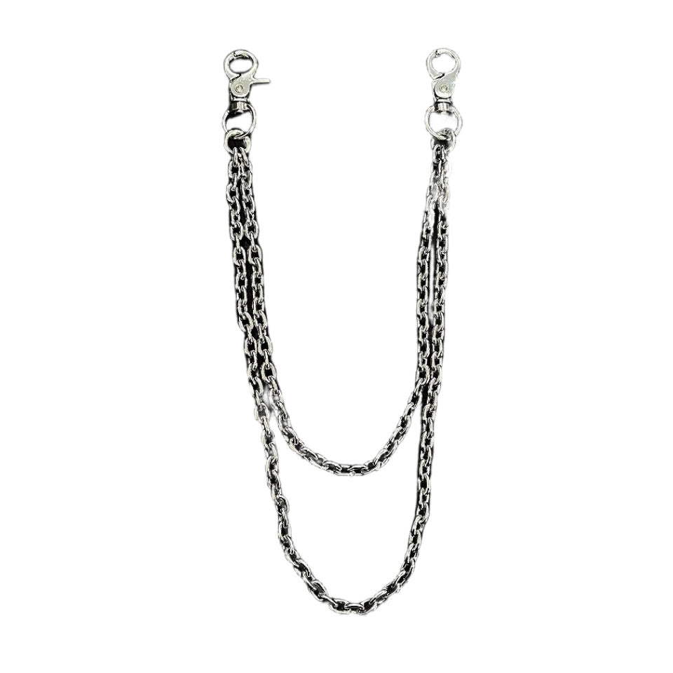 Silver Double Layer Pants Chain Punk Streetwear Wallet
