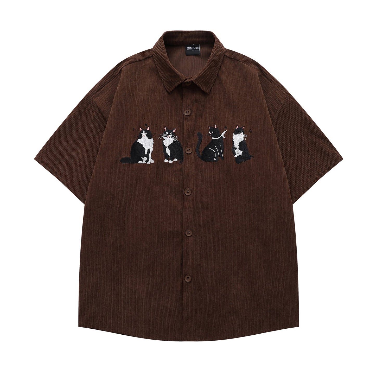 YAVIORA Cat Embroidered Shirt