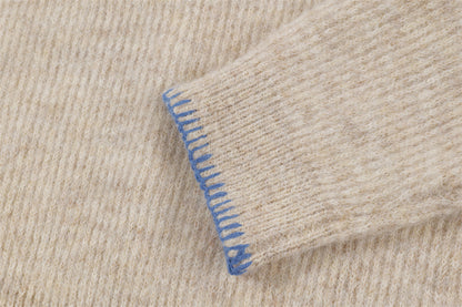 YAVIORA Contrast Stitch Sweater