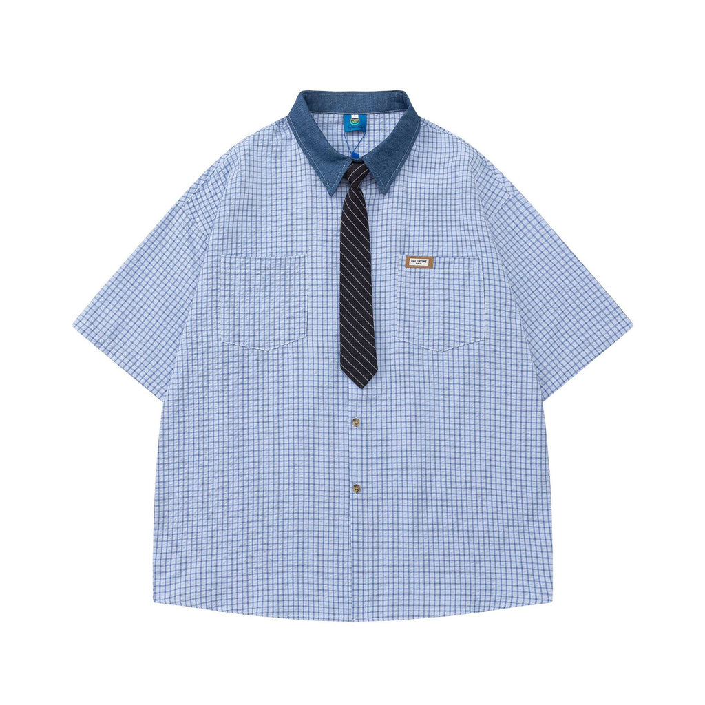 YAVIORA Colorblock Plaid Shirt