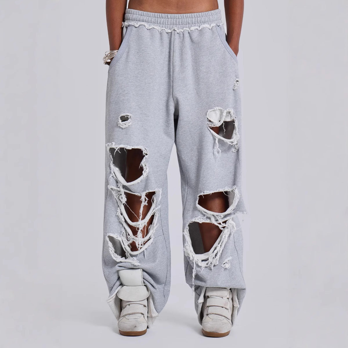 Y2K Hip-Hop Style Washed, Distressed, and Printed Jeans