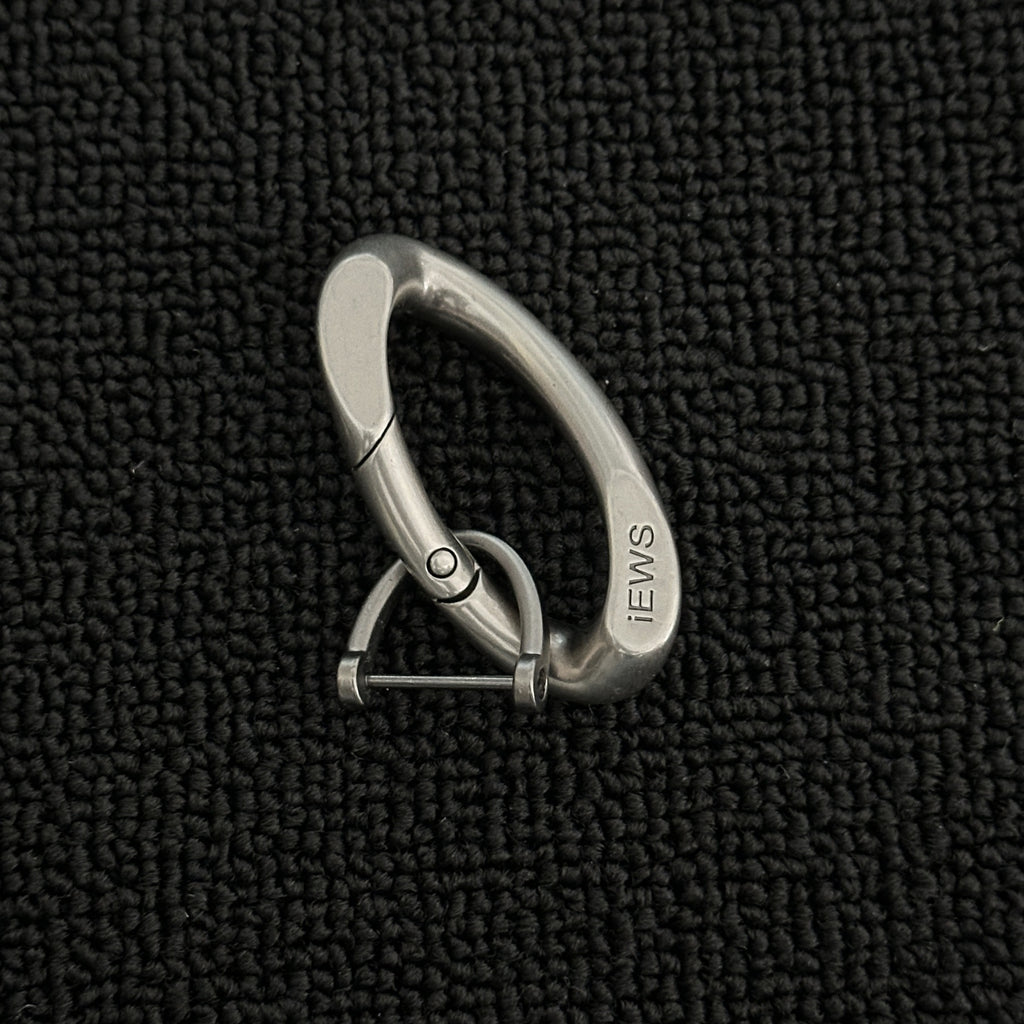 Oval Spring Snap Hook Keychain Ring Silver Metal