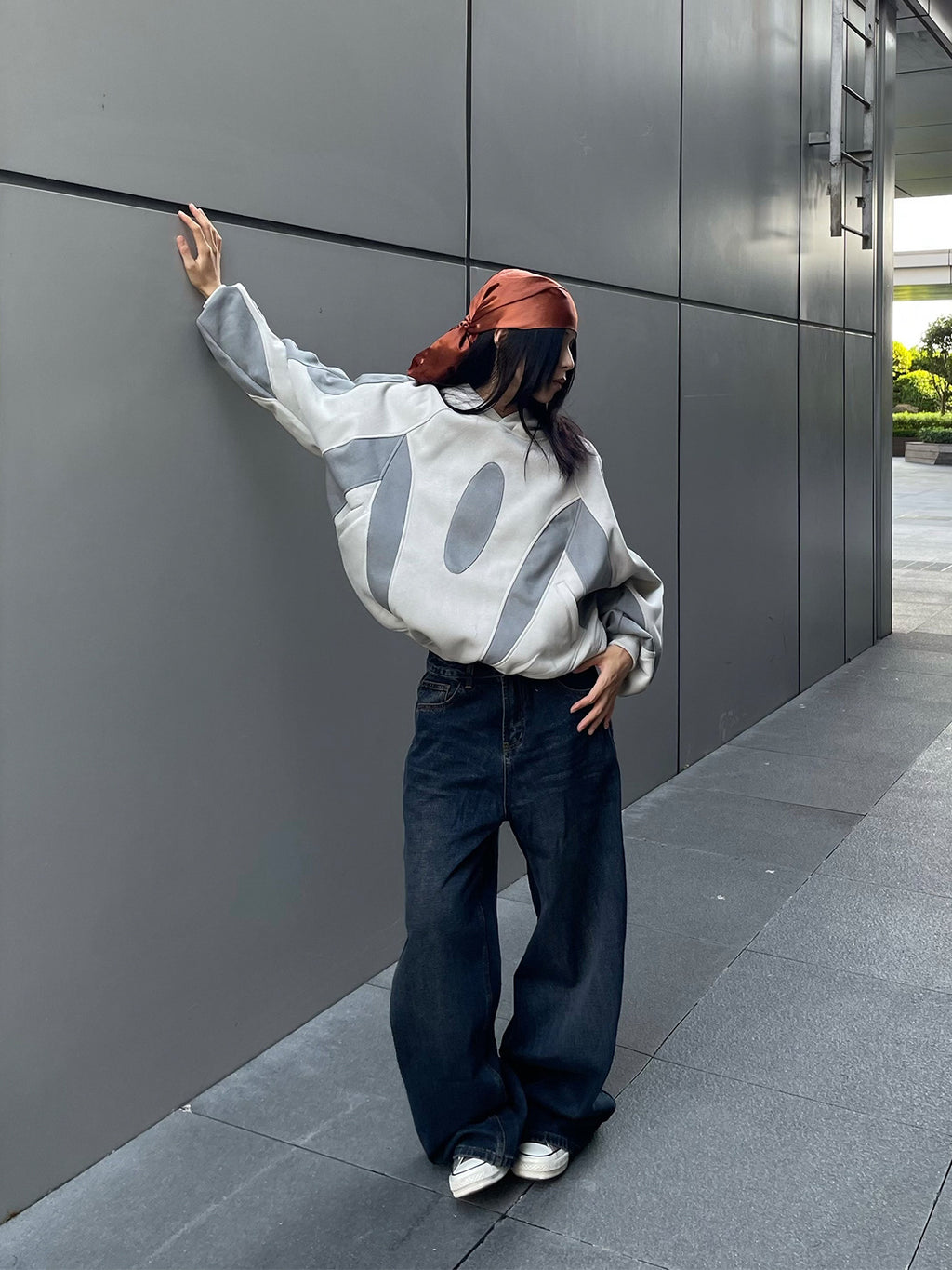 YAVIORA Hip Hoodie Patchwork Hooded Sweatshirt
