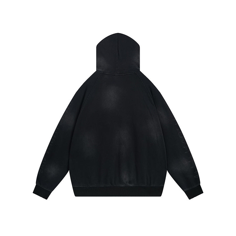 YAVIORA Wasteland Style Washed Embroidered Hoodie