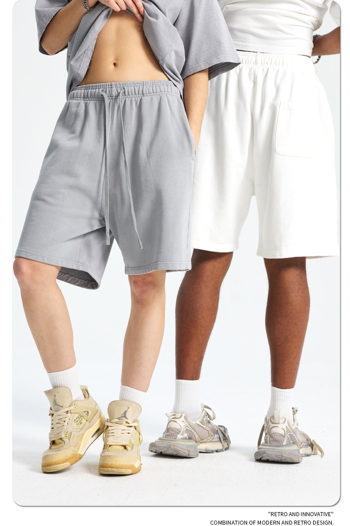 Yaviora Retro Terry Cotton Sports Shorts for Men