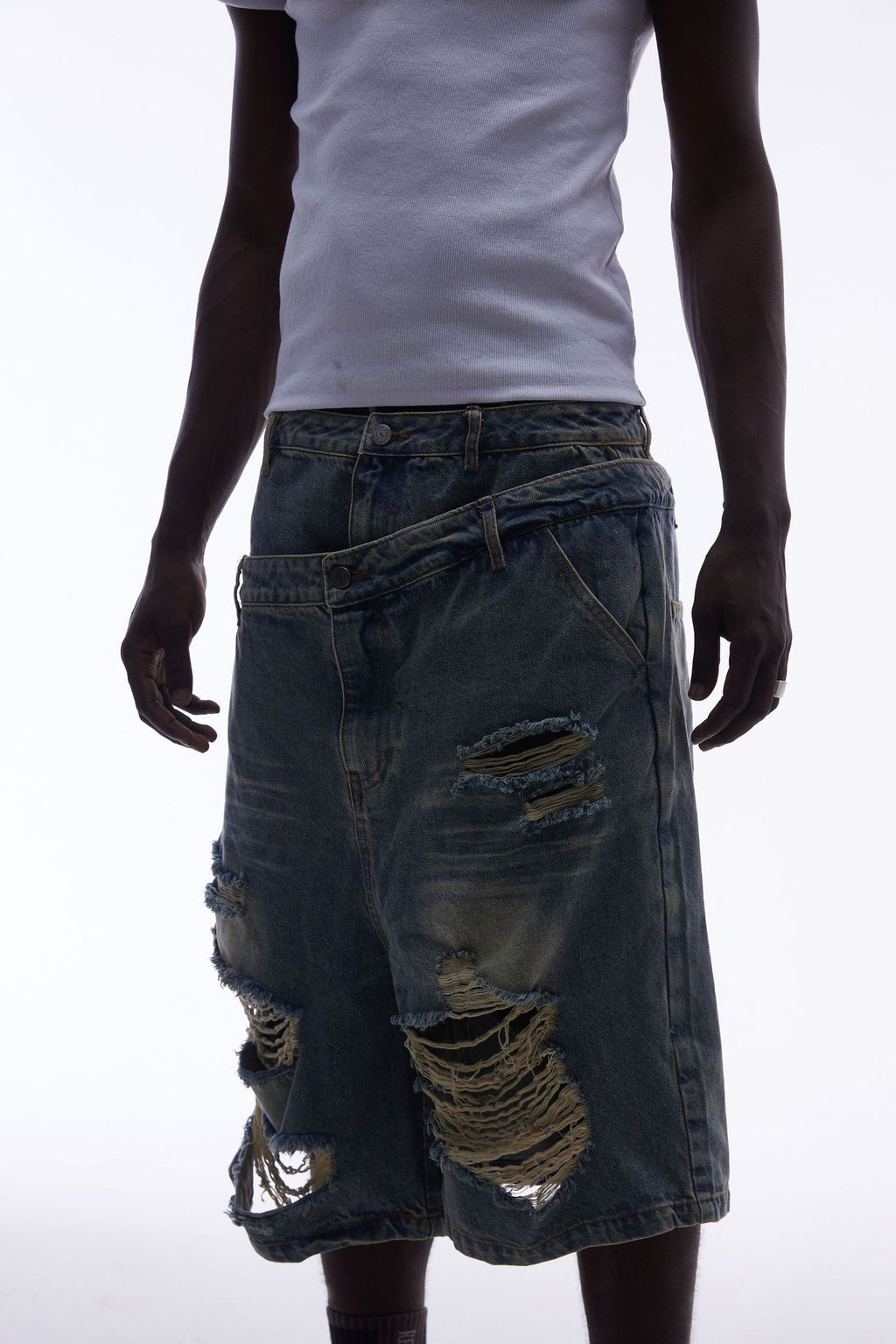 YAVIORA Ripped and Distressed Denim Shorts