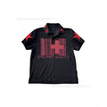 Dark-Style Polo Shirt with Cross and Star Print