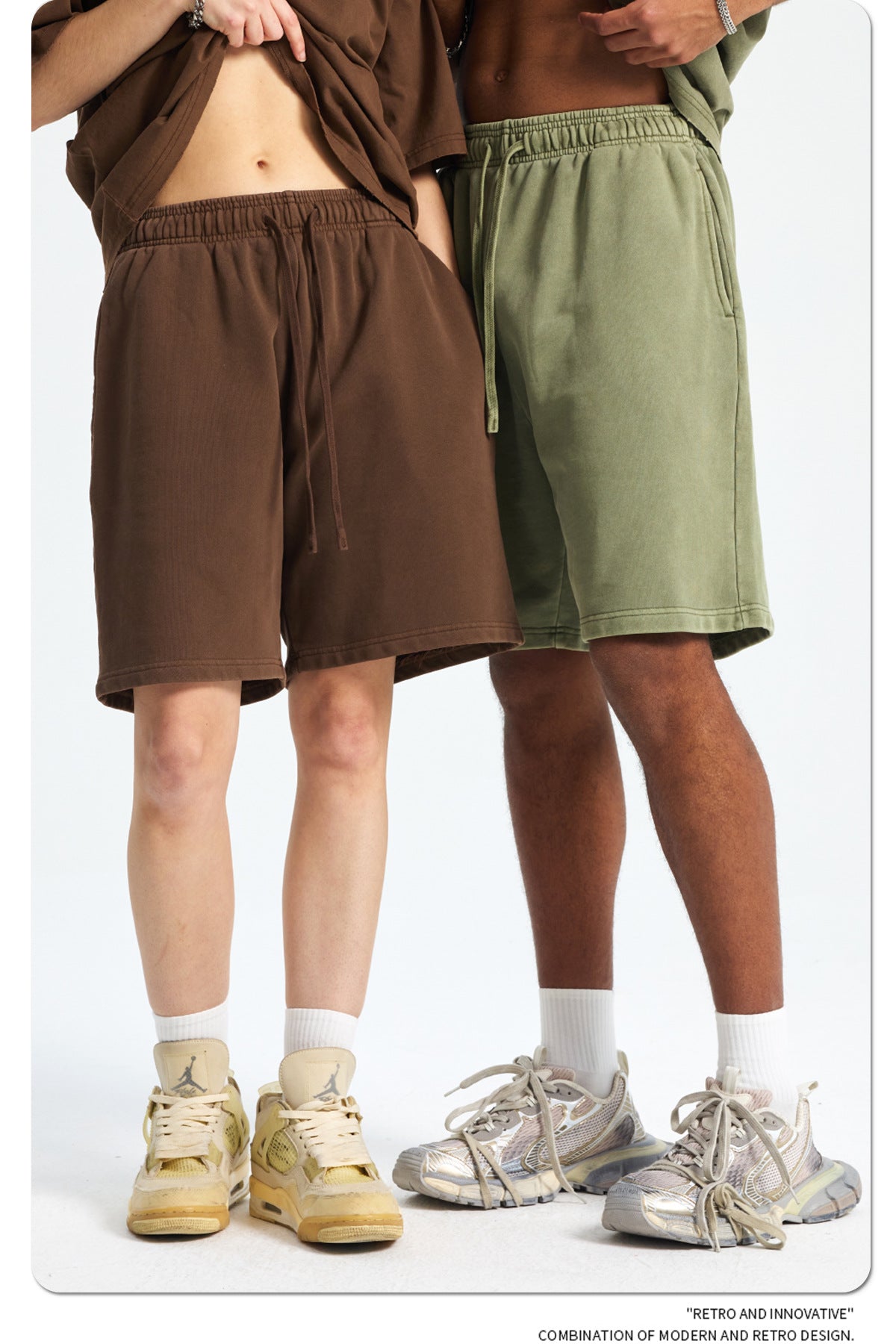 Yaviora Retro Terry Cotton Sports Shorts for Men