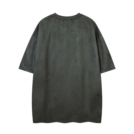 YAVIORA Suede Embroidered Tee