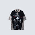 YAVIORA Leopard-Panel Cross Polo Shirt
