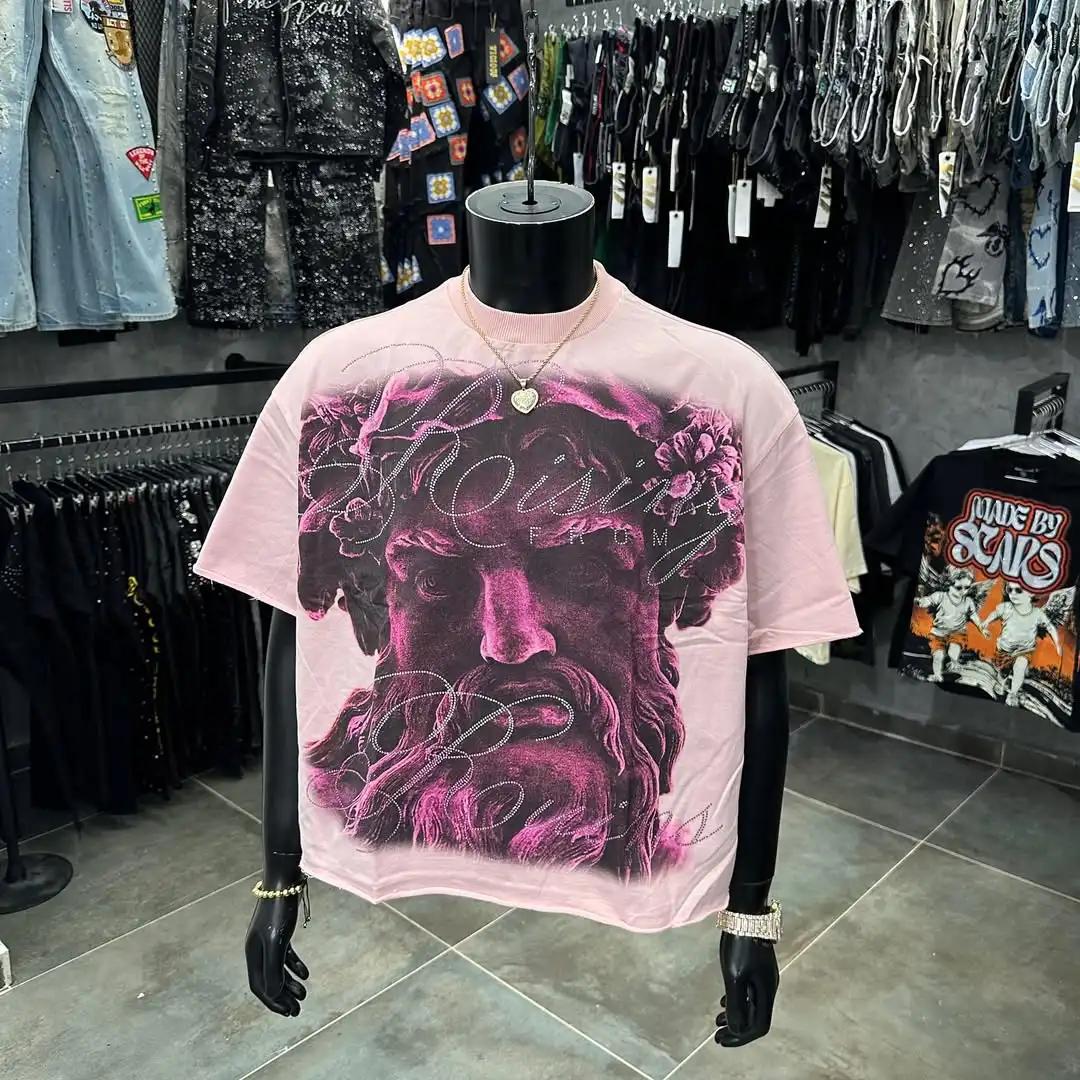 Y2K Greek statue print short-sleeved loose-fitting T-shirt
