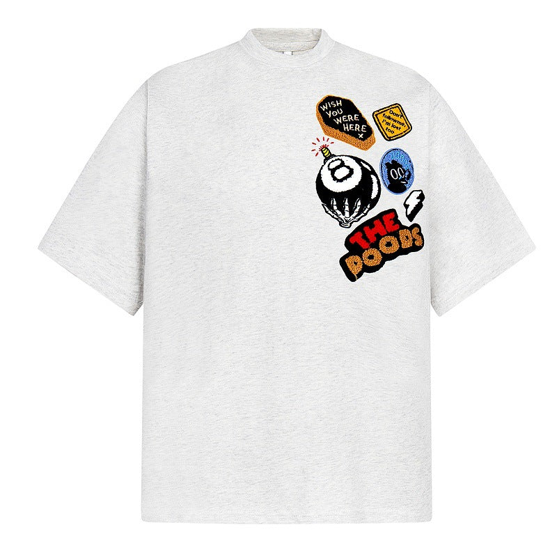 YAVIORA Badge Embroidered Tee