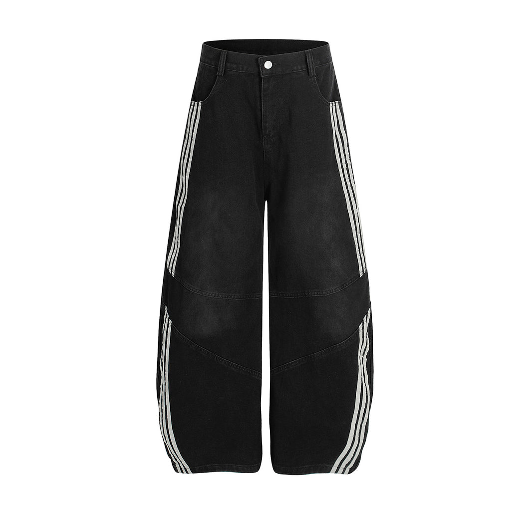 YAVIORA Deconstructed 3-Stripes Curved Wide Leg Pants