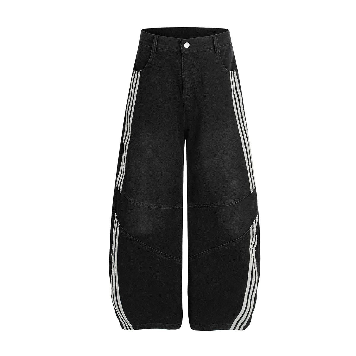 YAVIORA Deconstructed 3-Stripes Curved Wide Leg Pants
