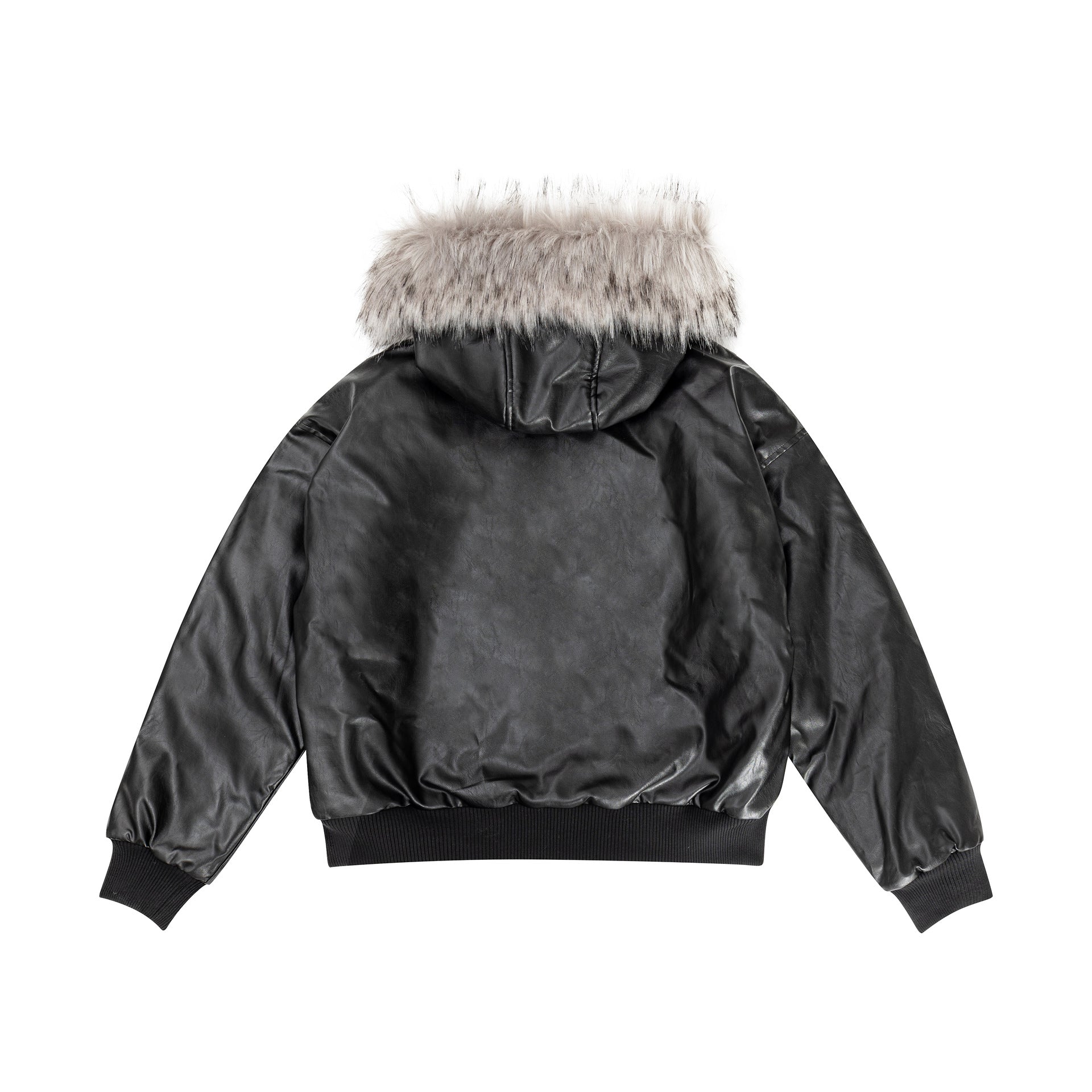 YAVIORA Fur Collar PU Jacket