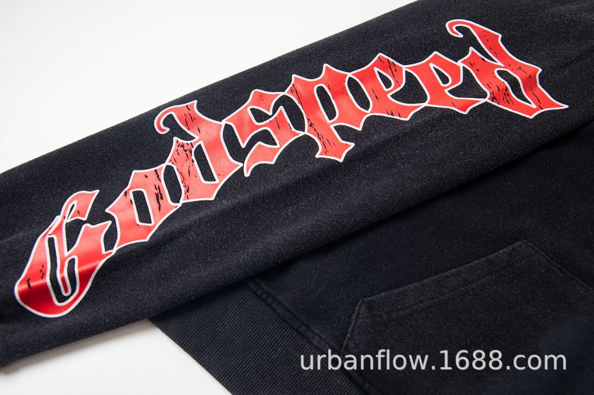 Vintage-Washed Pure Cotton Hip-Hop/Streetwear Hoodie with Print