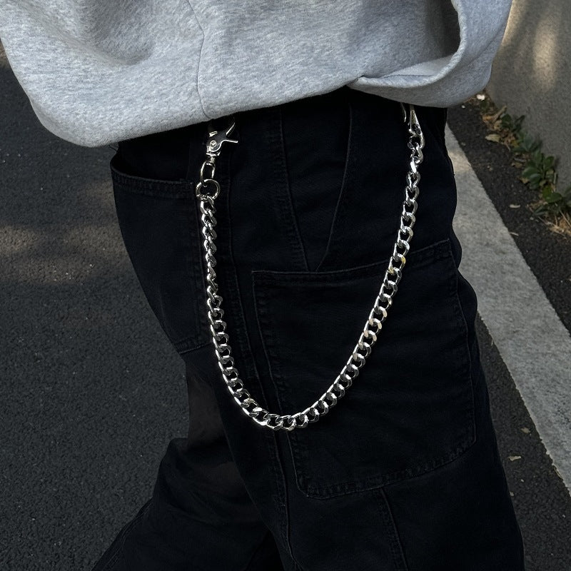 Silver Wallet Chain Punk Jean Belt Clip Keychain