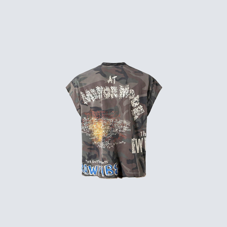 YAVIORA Camouflage Small V-Neck Tank Top