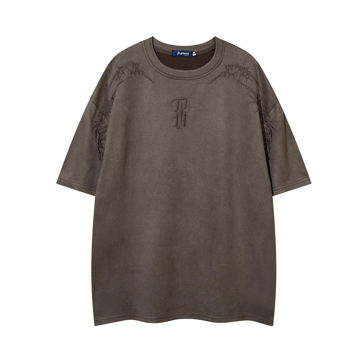 YAVIORA Besticktes Wildleder-T-Shirt