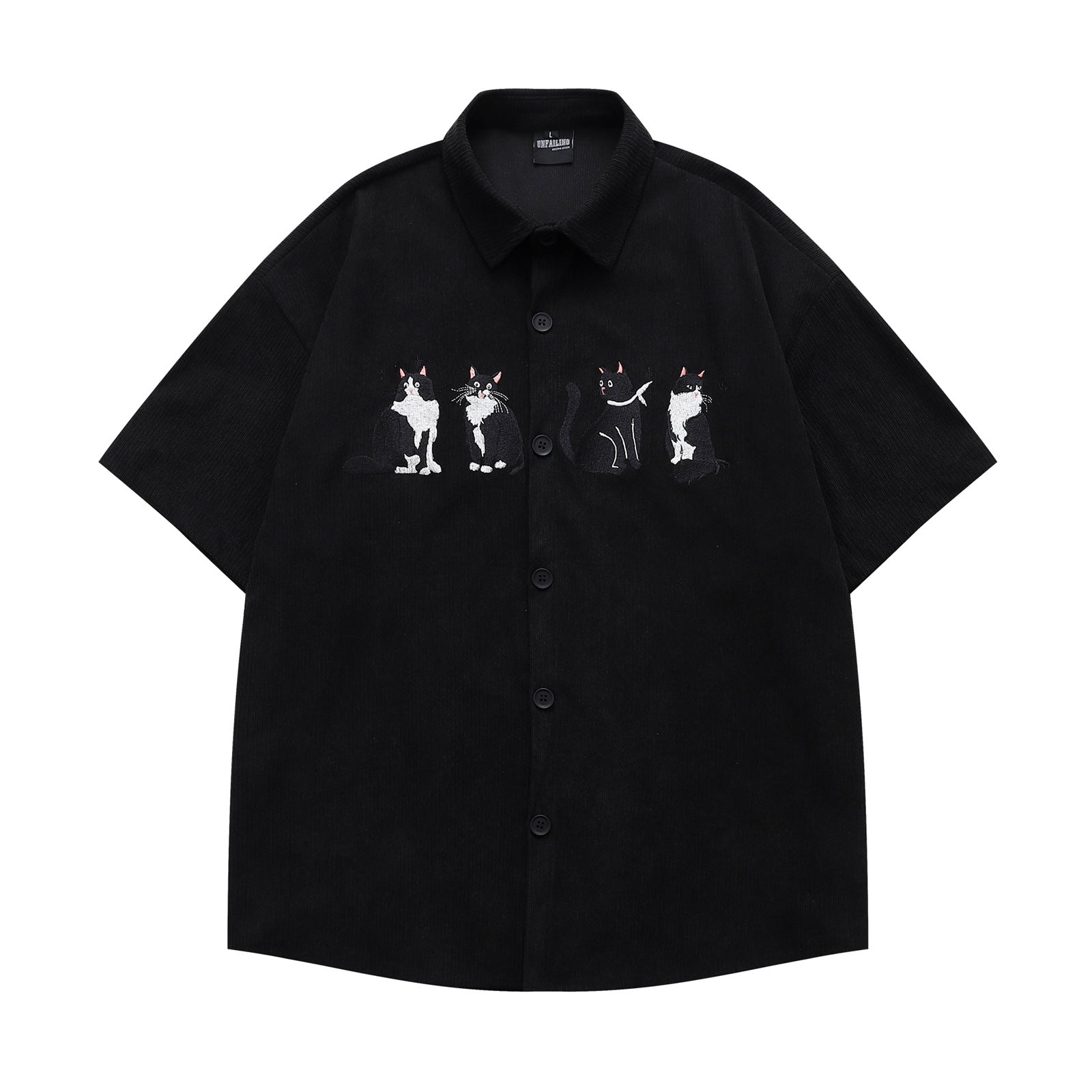 YAVIORA Cat Embroidered Shirt